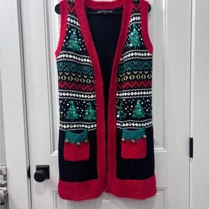 united states sweaters Red, Green, Black Holiday Knit Vest